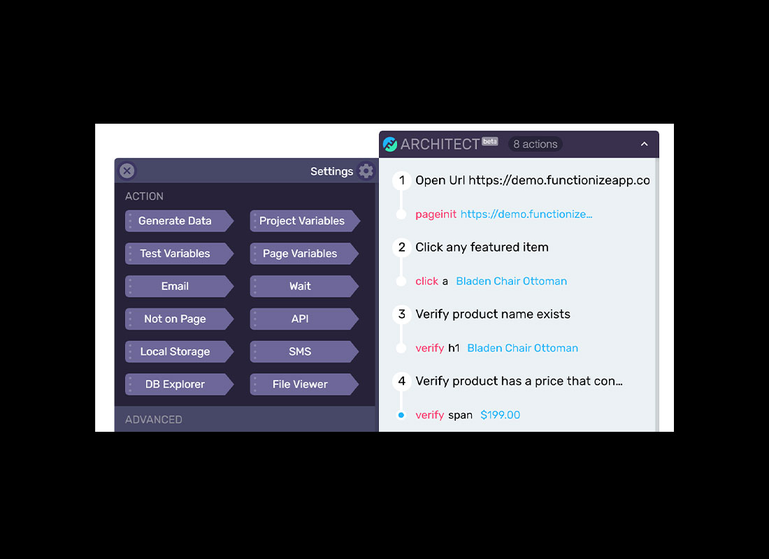 Functionize screenshot